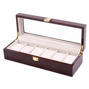 

Six red watch storage boxes