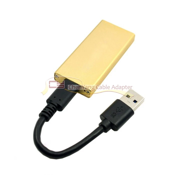 USB-C USB 3,1 type C до 50 мм mSATA PCI-E твердотельный диск SSD чехол Корпус золотого цвета