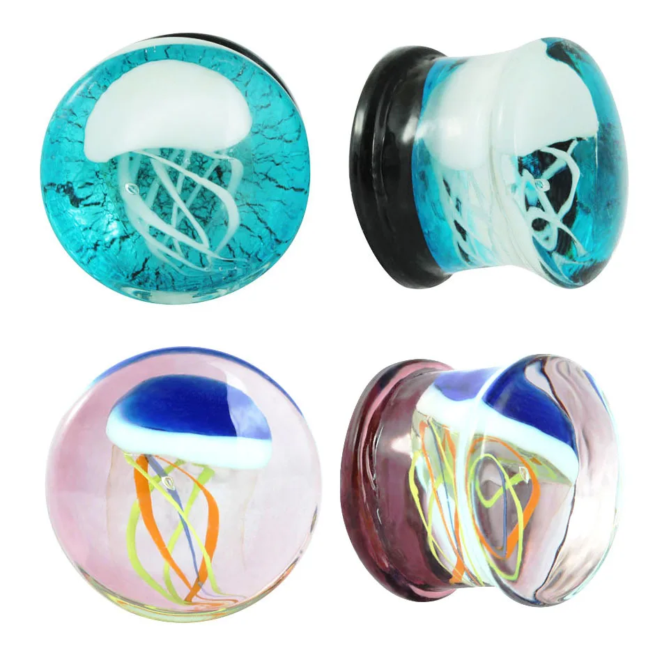 2 шт./лот каменные затычки для ушей желе серьги-рыбки пирсинг тоннелей на теле