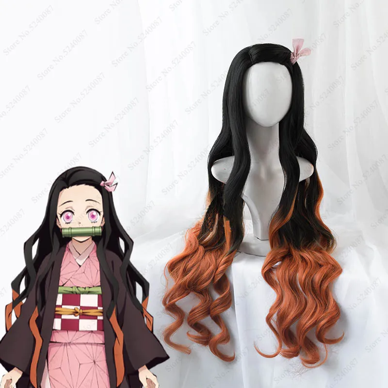 Cosroad Nezuko Tanjirou Kamado парики Demon Slayer Kimetsu No Yaiba Zenitsu Agatsuma кимоно юката для волос Аниме Косплей Костюм