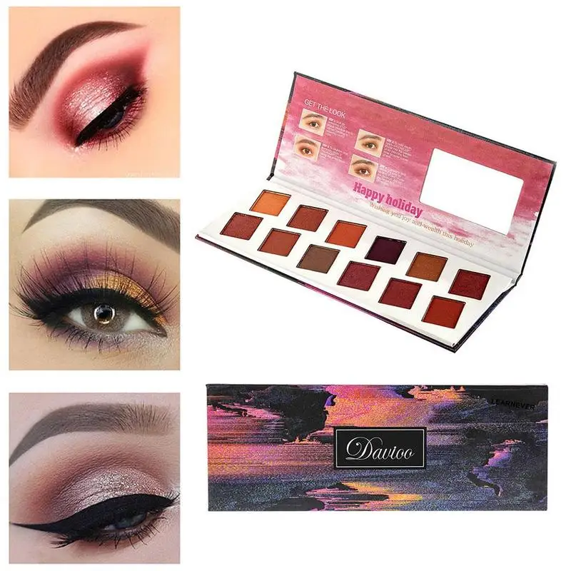 12 Colors Matte Eyeshadow Palette Waterproof Makeup Matte Eye Shadow Long Lasting Pigment Palette Eye's Makeup Palette Cosmetic