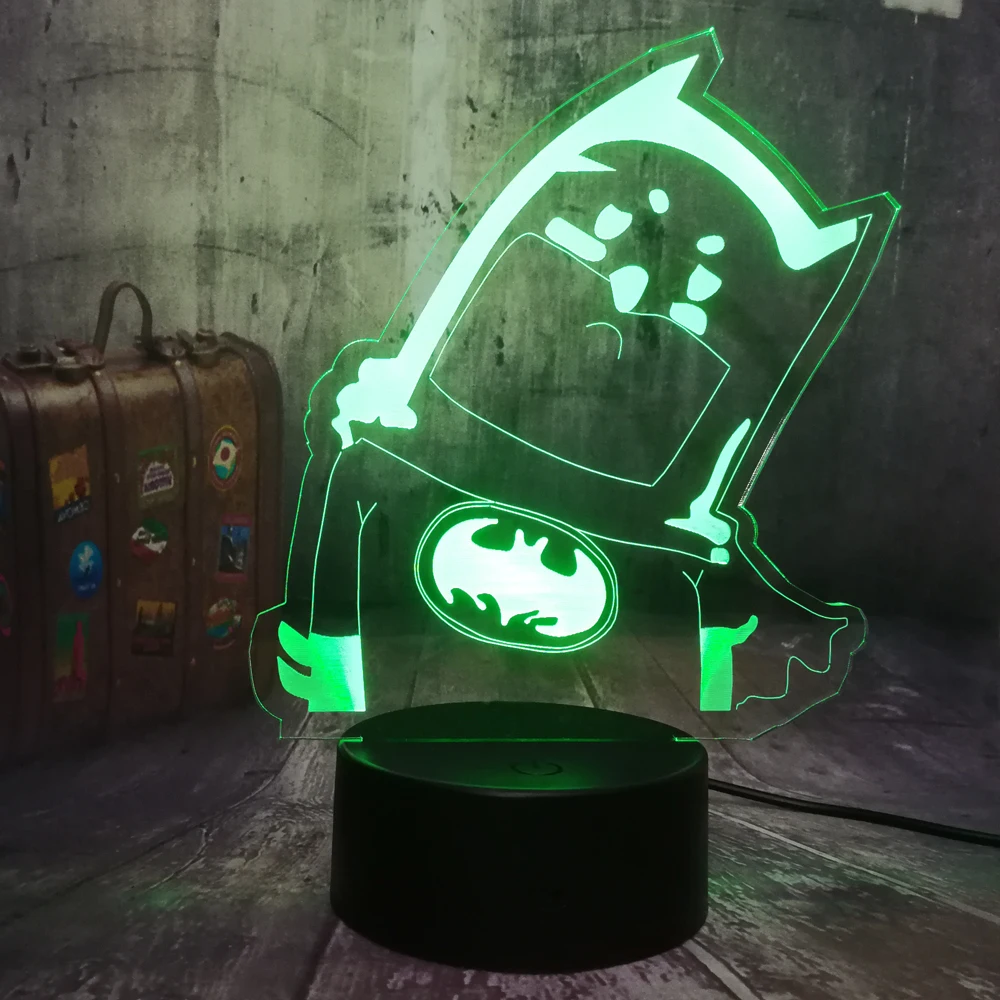 DC Comic Бэтмен Лига Справедливости 3D светодиодный ночной Светильник RGB Ночник декор