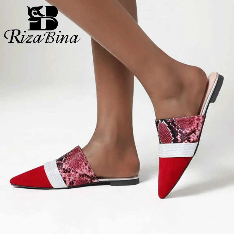 RIZABINA/женские модные босоножки Высококачественные тапочки со змеиным принтом