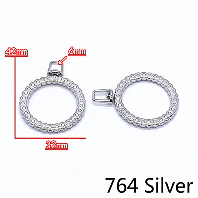 764Silver Meetee 5/10 шт. металлический ползунок пряжки застежка-молния сумки кулон крючок DIY Чемодан одежды пулер ограничитель молнии аппаратных аксессуаров ZT016 - Цвет: 764Silver