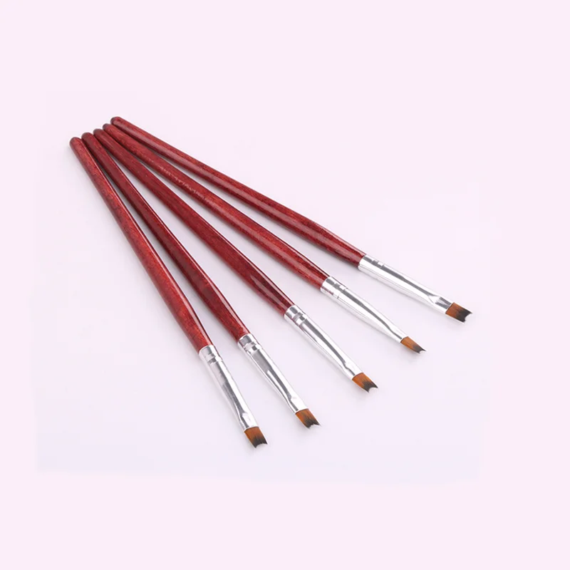 1pc pole nail flower pen Brush Acrylic UV Gel Nail Art Builder Crescent shaped professional painted carved nail tool 2