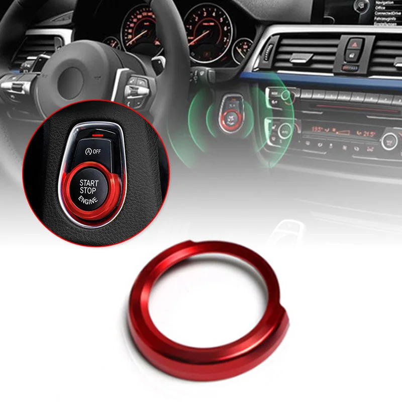 Фото Красная крышка кнопки отделочное кольцо ручка без ключа для автомобиля BMW 1 2 3 |