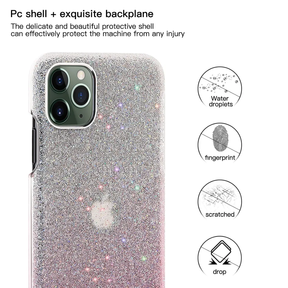 Роскошные Стразы с блестками чехол для телефона iPhone 11 11Pro порошок блестки Алмазная крышка fo iPhone 11 Pro Max