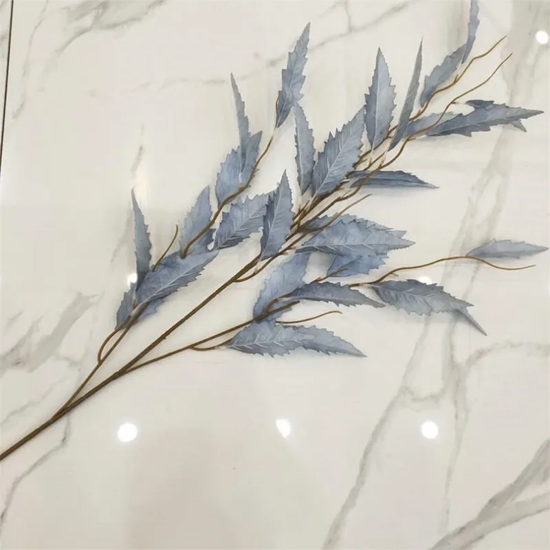 Поддельные длинные Стволовые Artemisia Argyi 45,2" длина имитация осенней зелени для дома Свадебные Декоративные искусственные растения - Цвет: Синий