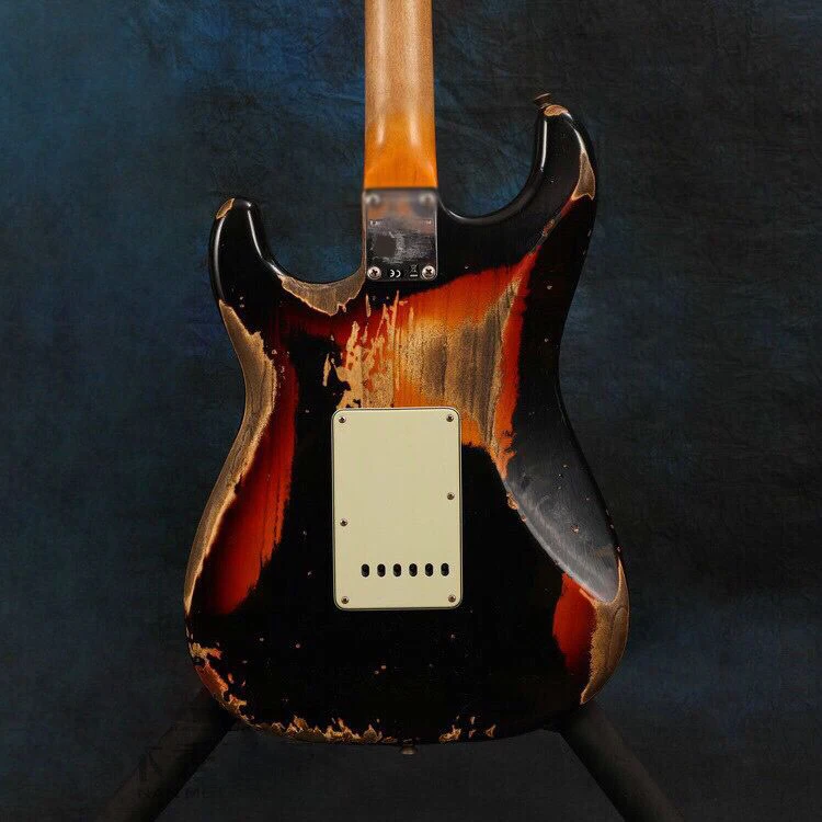 Новинка. Электрогитара. Цвет bleck relics гитара ra. handmade 6 stings gitaar с высоким качеством пикапы палисандр гриф
