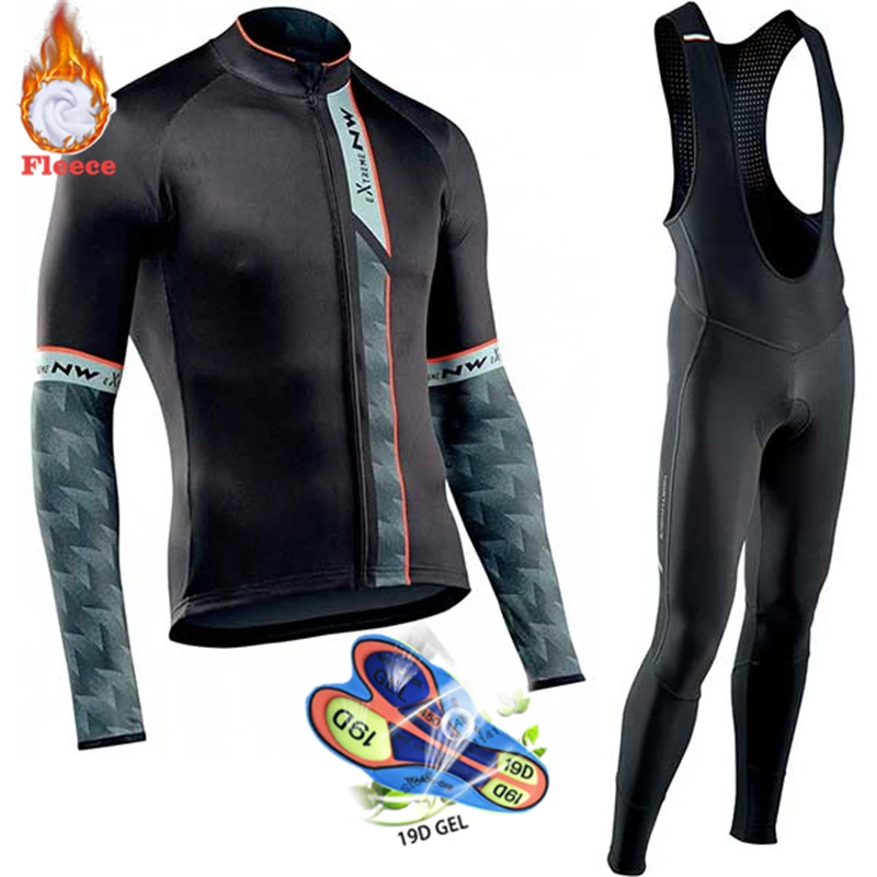 cycling set 2 Northwave теплая Зимняя Теплая Флисовая велосипедная одежда NW Мужской трикотажный костюм для езды на велосипеде MTB Одежда комбинезон наборы - Цвет: cycling set 2