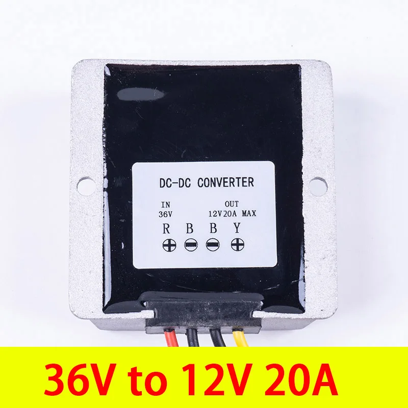 36V to 12V 20A Преобразователи мощности постоянного тока 36 вольт до 12 вольт 1A 2A 3A 10A 15A 20A 30A водонепроницаемый понижающий источник питания постоянного тока для автомобиля - Цвет: 36V to 12V 20A