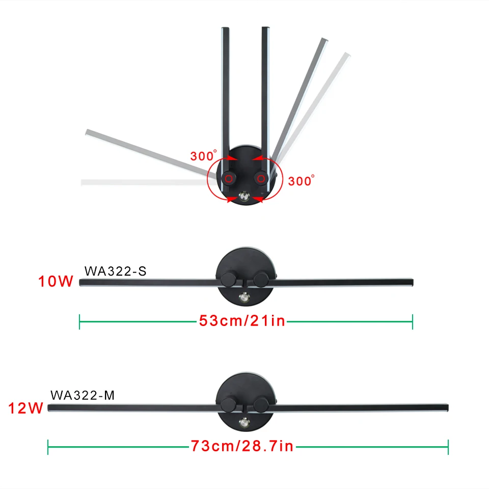 Modern simple linear LED wall lamps Freely adjustable DIY For Bedside foyer corridor Black/White sconce