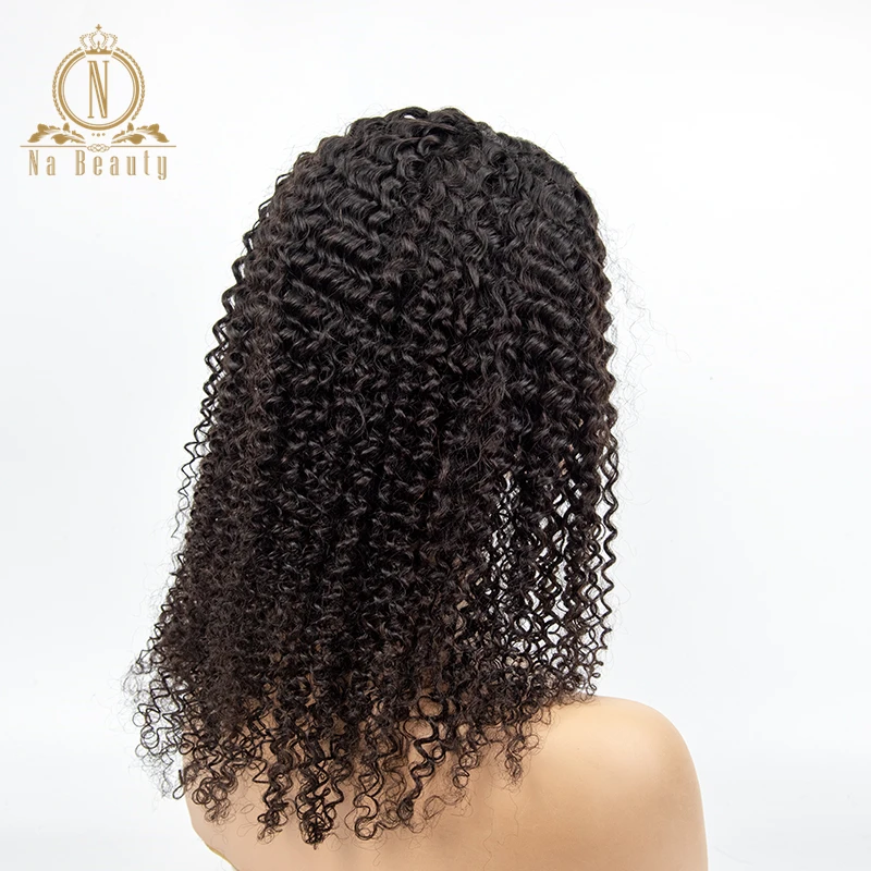 Кудрявые вьющиеся человеческие волосы U часть парики короткие кудрявые боб парик