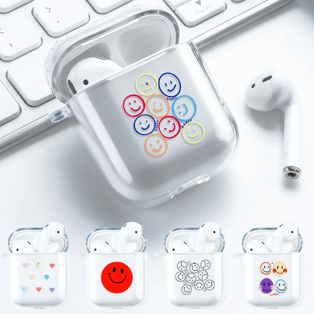 Luxury Case For Airpods Cases Silicon Transparent Funda Apple Airpods Pro Airpod 2 1 3 Air pod Pros Cute Smile Paint Cover Coque