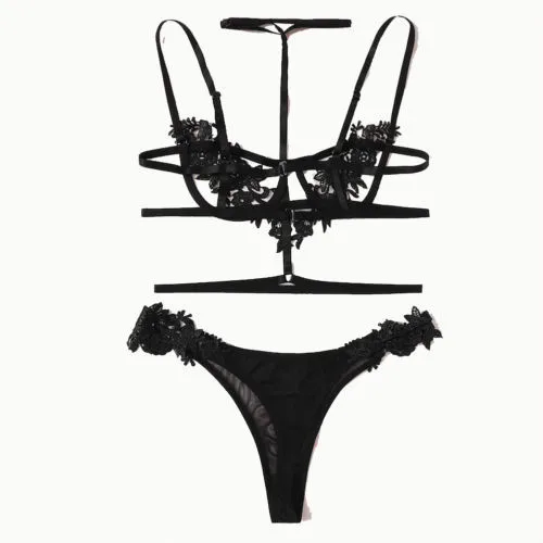 Женское нижнее белье бюстгальтер сексуальный стринги ночное кружевной атласный