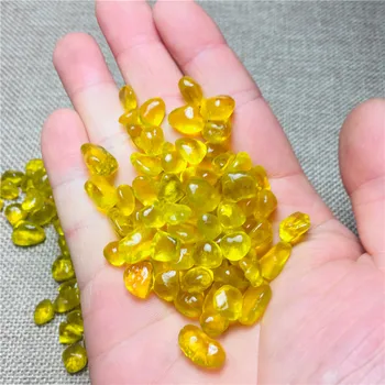 

100g tumbling gem yellow glazed gem natural quartz mineral is used to heal chakras