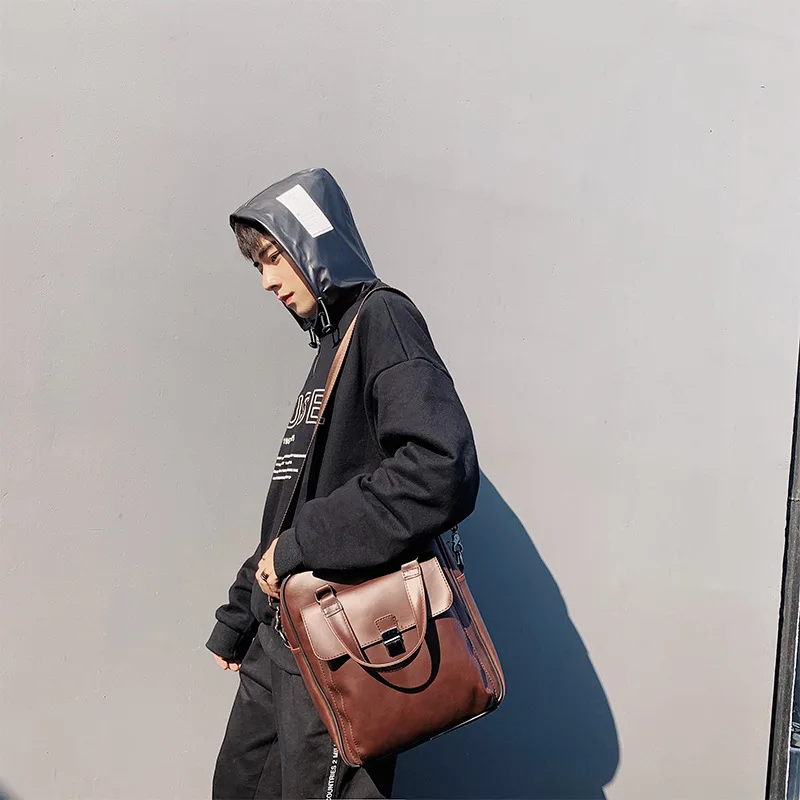 

Retro mad horse PUpi new single shoulder man slanted bag male leisure man bag business mad horse skin handbag