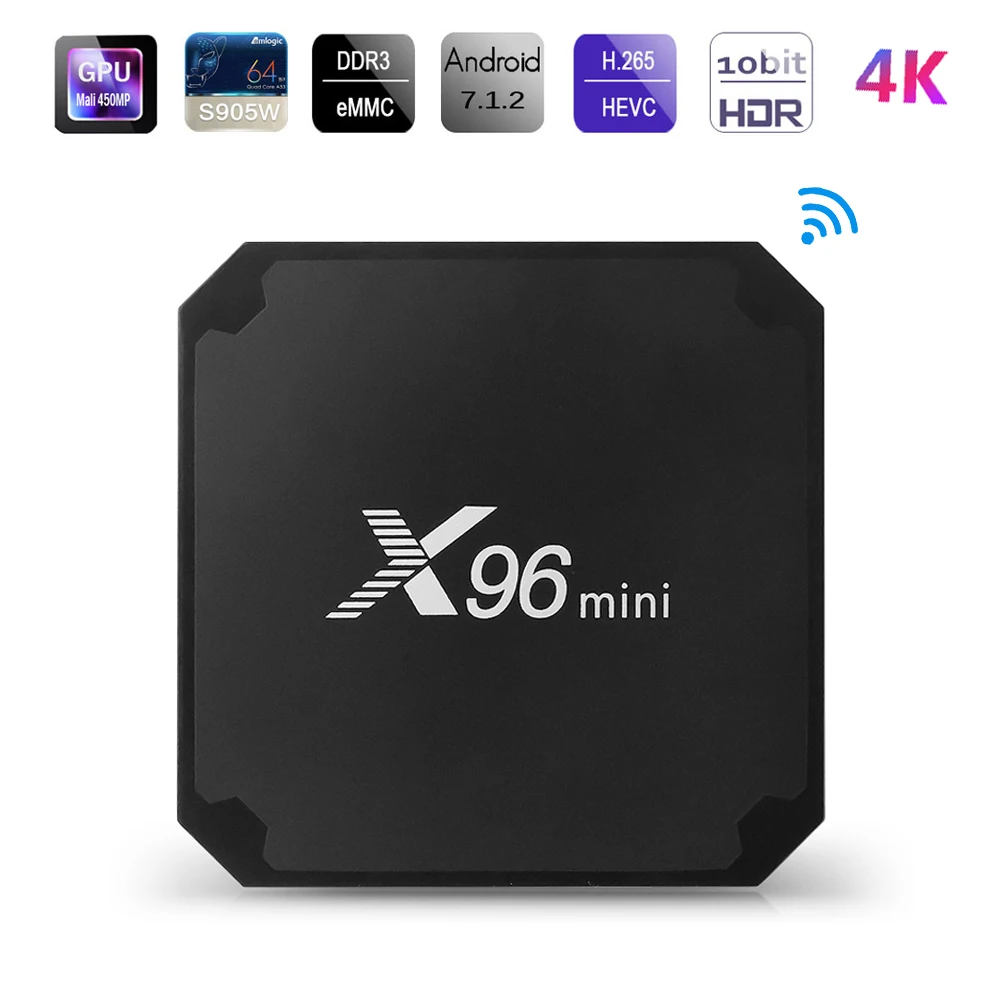 X96 Мини Android 4K ТВ приставка X96 Мини Android 7,1 Смарт ТВ приставка 2 Гб 16 Гб Amlogic S905W четырехъядерный 2,4 ГГц WiFi приставка