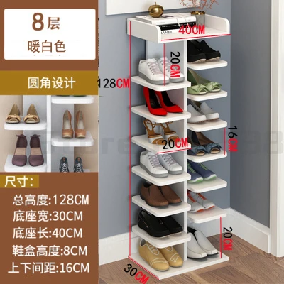 Розовый Shoe rack multi-layer shoe cabinet home door simple collection of godware small wood into the door economic dust-proof rack - Цвет: Розовый