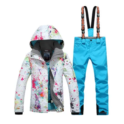 Женская лыжная куртка и штаны GSOU водонепроницаемый дышащий Лыжный костюм для