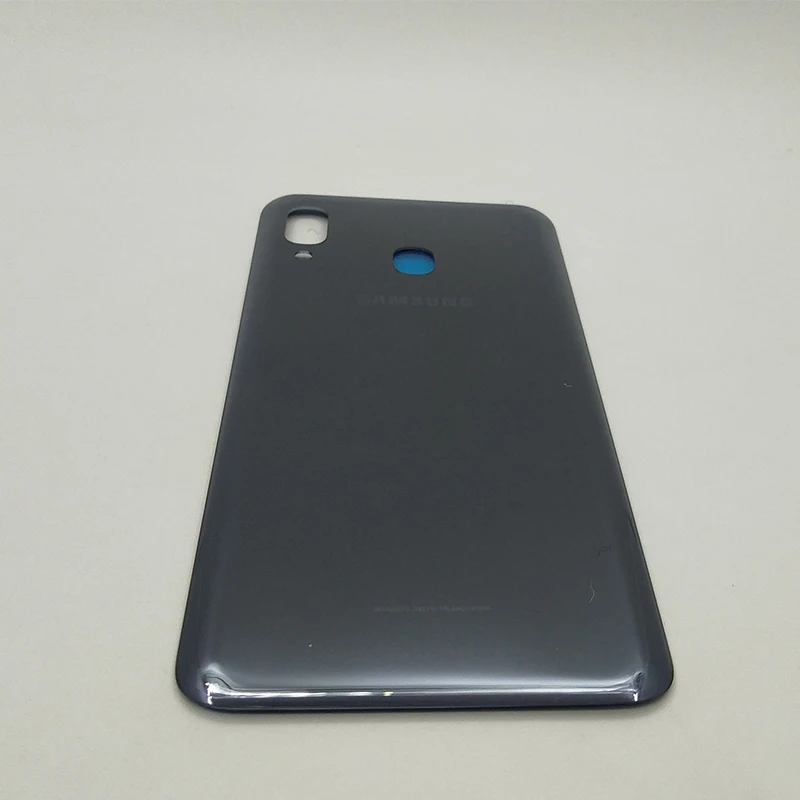 Крышка батареи для samsung Galaxy A20 A 20 A205 SM-A205F задняя крышка Замена Задняя Дверь Корпус чехол для телефона с логотипом - Цвет: Black