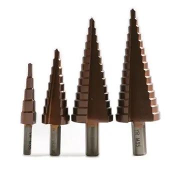 

1pc Hole Cutter HSS Cobalt M35 Straight Groove Step Drill Bit 4-12/20/32mm