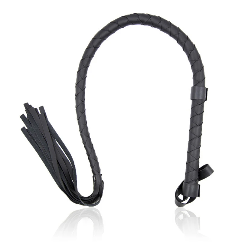 Black Bdsm PU Leather Whip Sex Toys for Women Couples