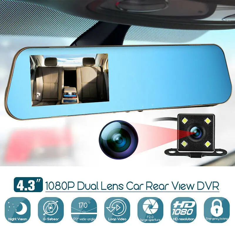 DVR 3 камера s объектив 4,0 дюймов Dash камера двойной объектив с камерой заднего вида видео рекордер Авто регистратор Dvrs Dash Cam