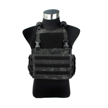 

2020 NEW MCBK Size L Scarab tactical vest Multicam Black Fabric with EVA insert plat MOLLE Multicam Black camo tactical vest