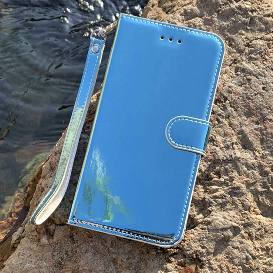 Blue TongXing FJM Роскошный флип-чехол для телефона mi rror из гладкой кожи для Xiaomi mi A3 9t Cc9e Xia mi Red mi K20 8a 7a Note 8 7 Pro Чехол-бумажник для карт - Цвет: Blue TongXing FJM