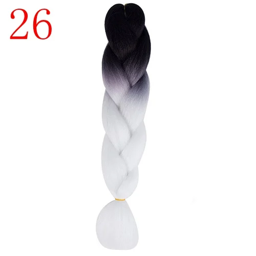 100 г/упак. 24 дюйма длинные огромные синтетические плетеные волосы синий фиолетовый Омбре африканские вязанные косички для наращивания волос Инструменты для плетения волос - Цвет: 26