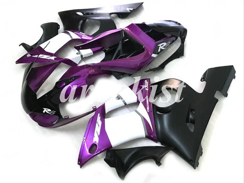 Новые ABS Обтекатели наборы подходят для Yamaha YZF R6 1998 1999 2000 2001 2002 Обтекатель Набор R6 98 99 00 01 02 на заказ фиолетовый черный белый