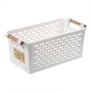 

Plastic Desktop Storage Basket Rectangular Bathroom Portable Storage Box Bath Basket Kitchen Debris Multi-Purpose Baskets White