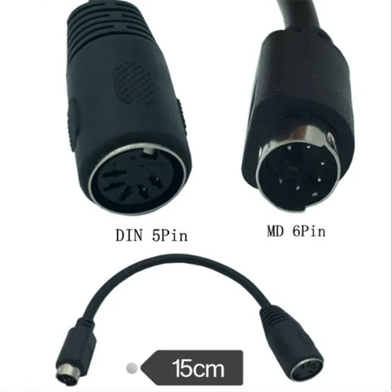 

PS2 DIN5 Female to MD6 Male cable 6 pin ps2 male to large keyboard 5 pin female cable connection cable