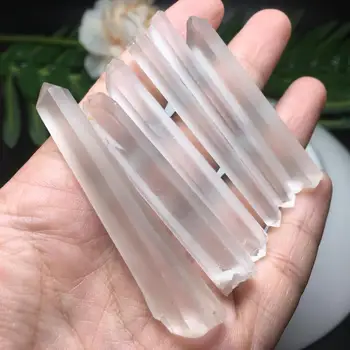 

Natural White Crystal Column Long Strip Stone Liuling Column Energy Ornament Diy Hand Made Semi Precious Stone