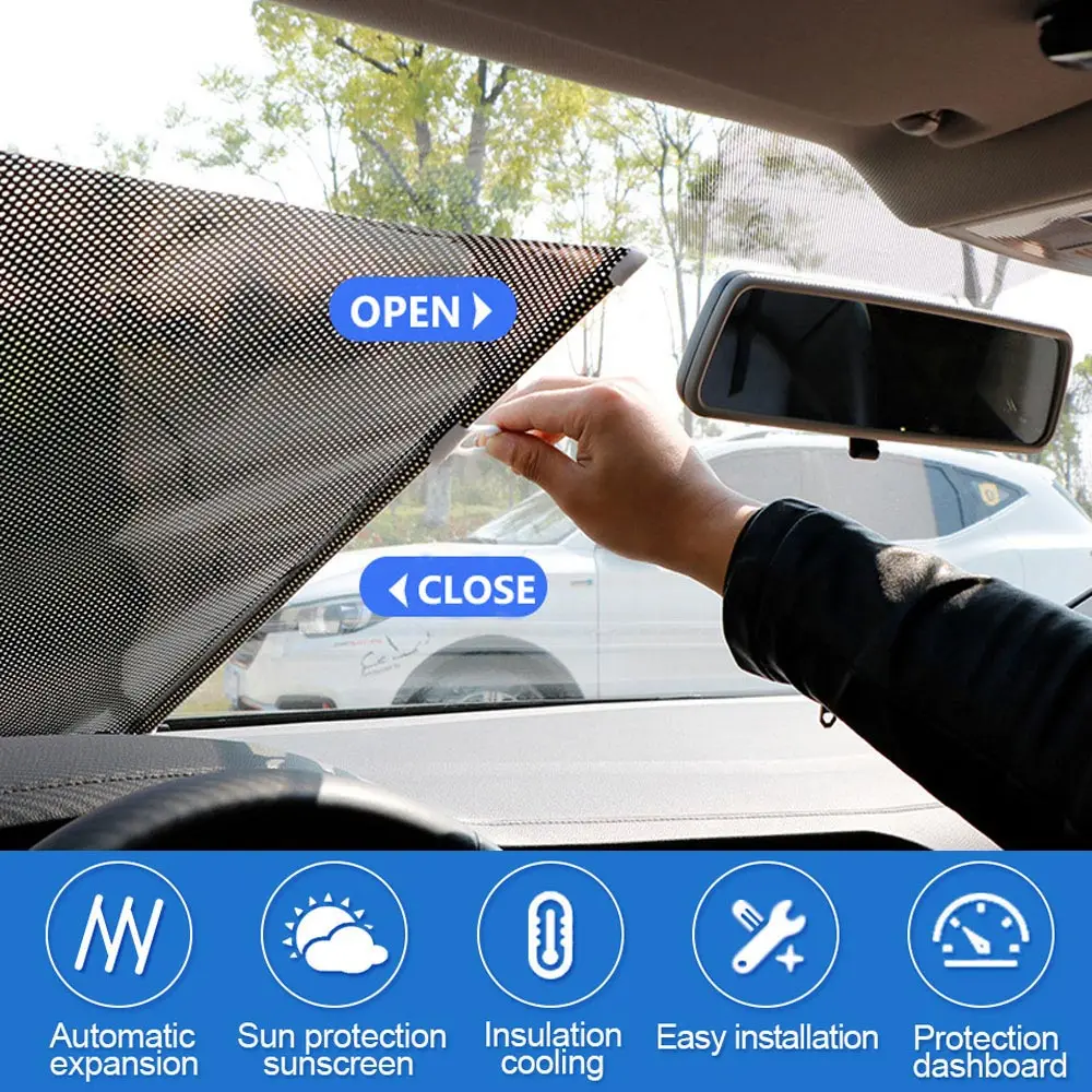 Car Windshield Visor Retractable Window Sun Shade Folding Auto Block Cover Parts