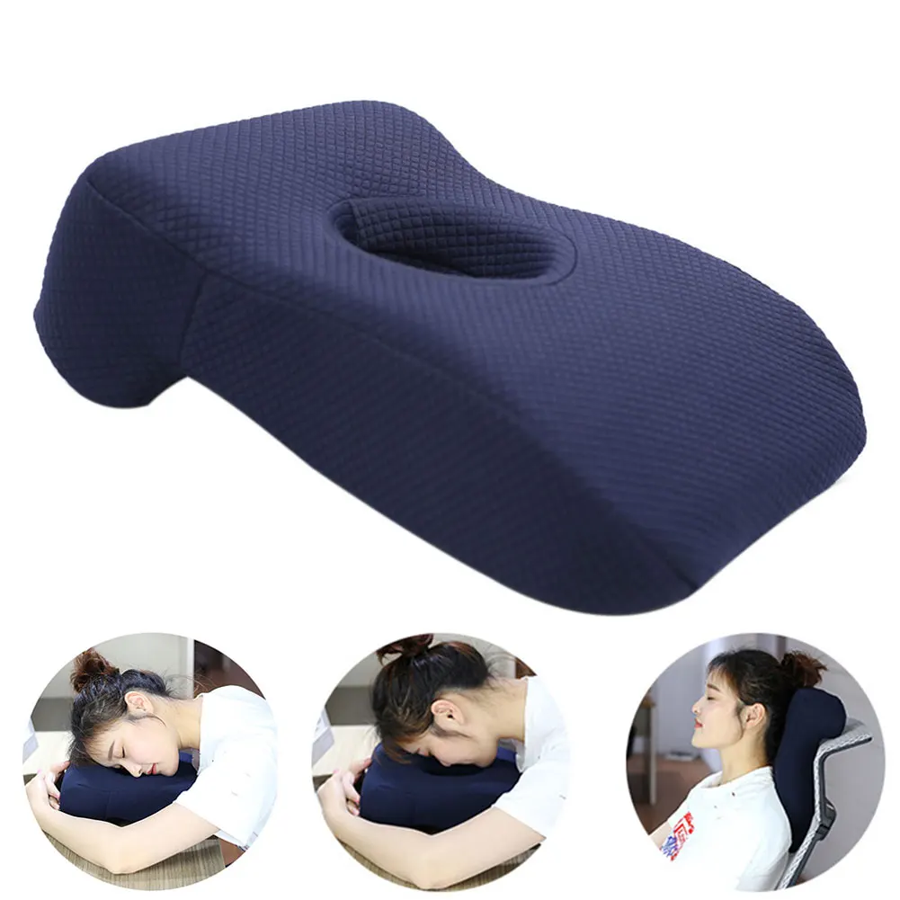 Dark Blue Настольный отдых, сон Спящая мягкая подушка для лица поддержка спины усталость уменьшить портативный пены памяти Медленный отскок дорожная подкладка спальное место - Цвет: Dark Blue