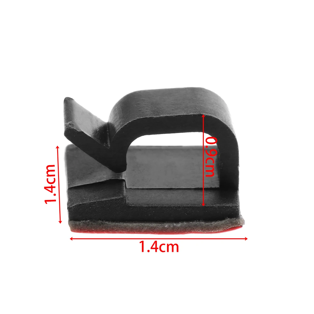 Sourcing Map 30 Stück Nylon R-Typ Kabelklemmen, Schwarz – Für Kabelmanagement