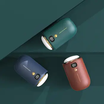 

3 in 1 Portable Pocket Hand Heater Mini USB Rechargeable Hand Warmer with Phone Power Bank and Projection Lamp Function for Gift