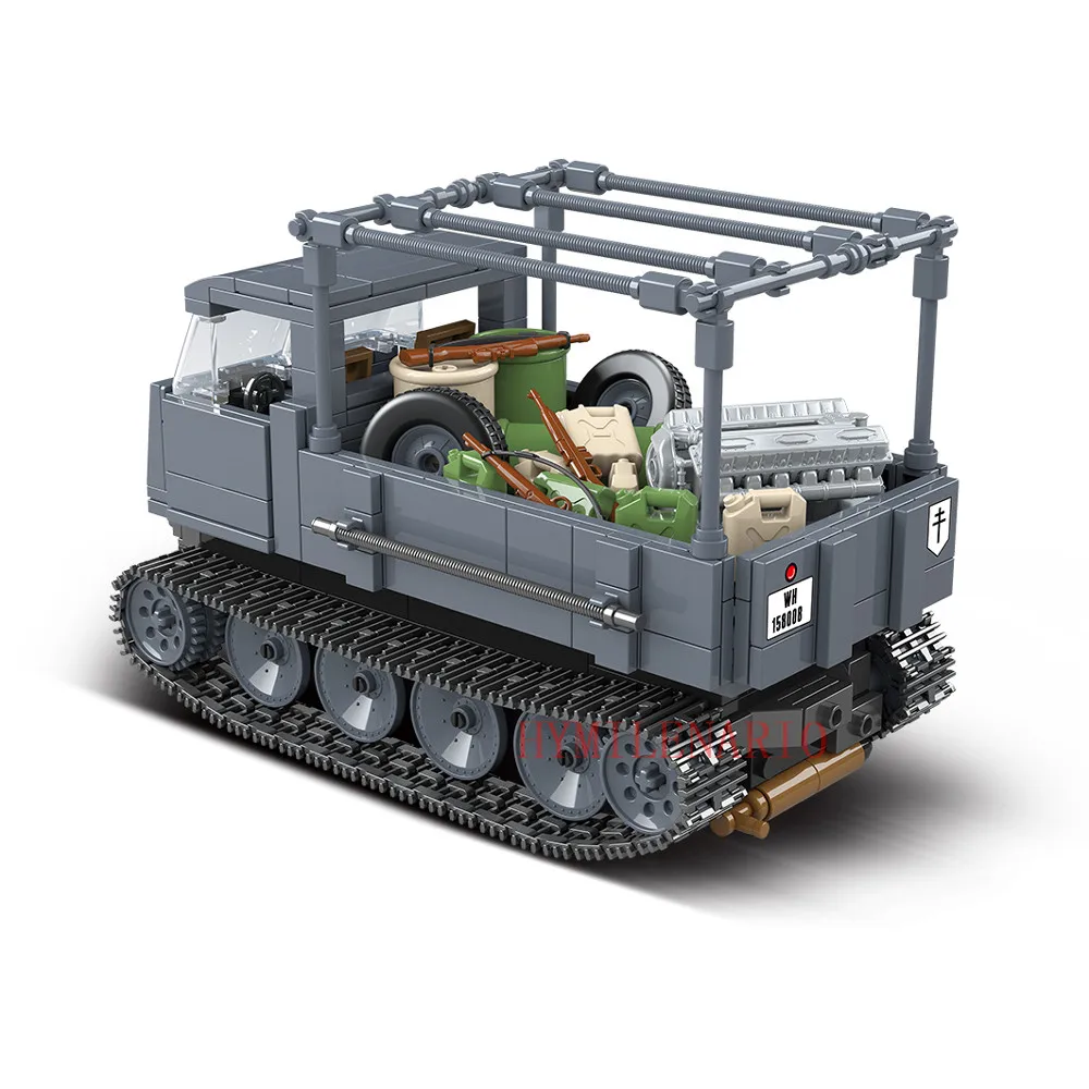 Мировая война 2 WW2 армейский Танк бронированный автомобиль половина гусеничный трактор солдат фигурки строительные блоки кирпичи игрушки