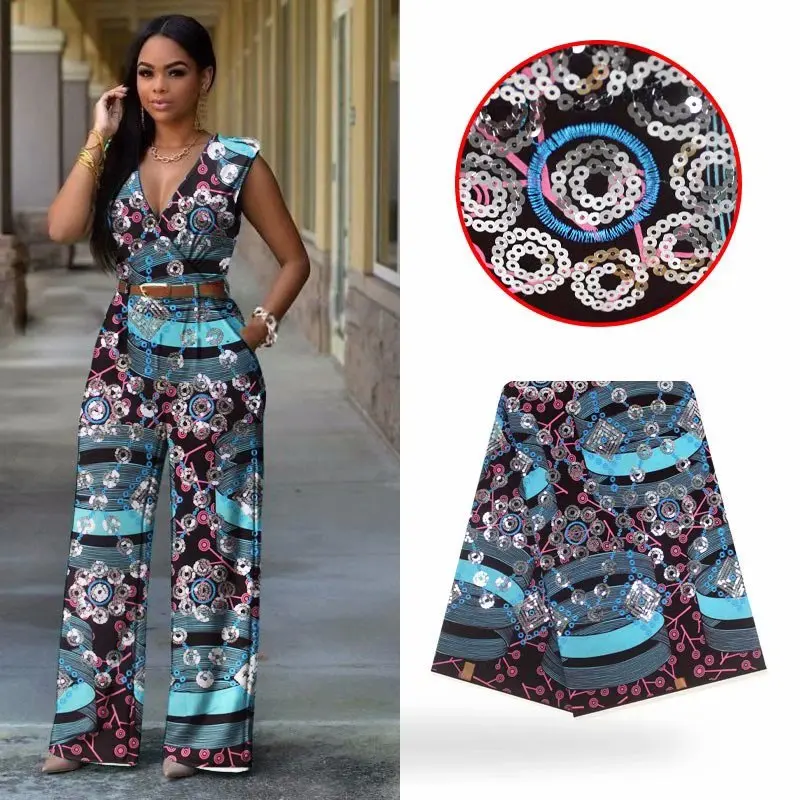 Африканские Восковые принты ткань Блестки воск ткань Африканский принт ткань нигерийская африканская Анкара ткань YB02