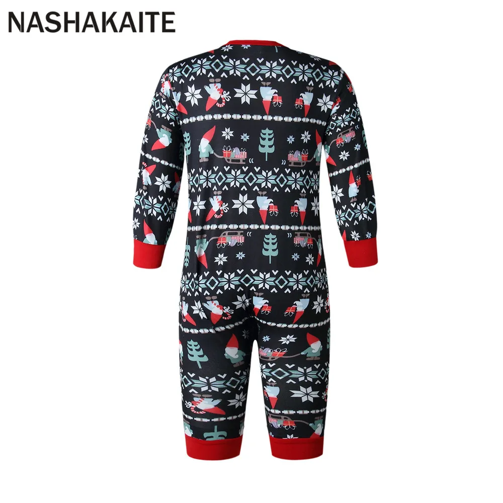 NASHAKAITE Семья новогодние пижамы Зимние черные сапоги со снежинками, рождественские, с принтом Семейные пижамы комплект детский комбинезон одежда для мамы, папы и детей, одежда