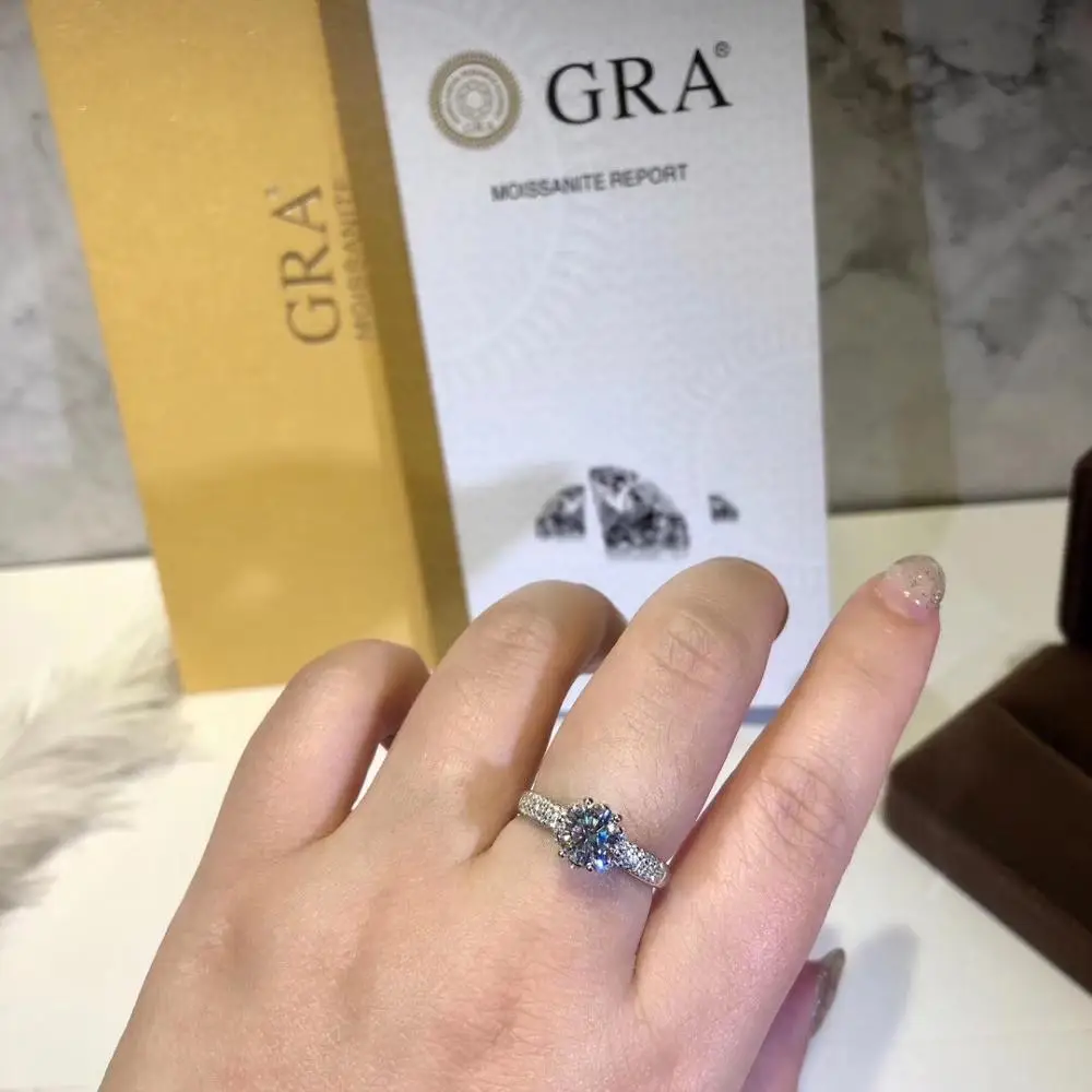 Роскошное настоящее большое кольцо Moissanite для женщин, Брендовое новое кольцо из стерлингового серебра 925 пробы AAA Zircons Lover, обручальное кольцо