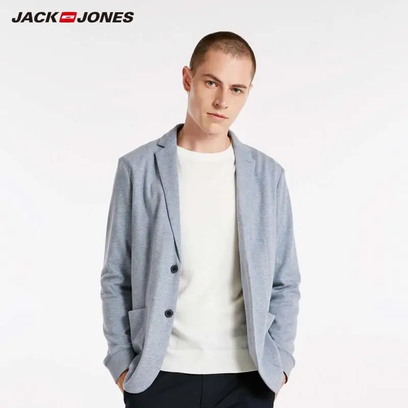 JackJones мужской осенний хлопковый и льняной приталенный Блейзер с длинными рукавами костюм куртка бренд Мужская одежда 218308505