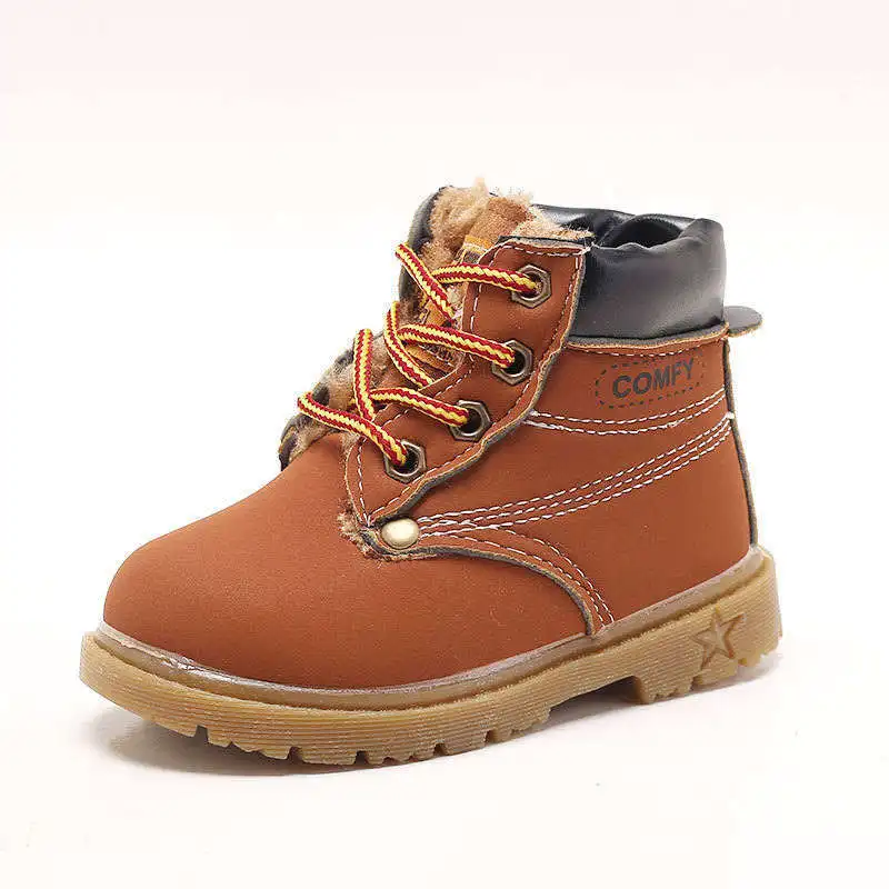JX103BR LEAPPAREL Осень-Зима для детей Сапоги для верховой езды для мальчиков ботинки для девочек; зимние мотоботы на шнуровке ботинки Rome обувь для детей на открытом воздухе - Цвет: JX103BR