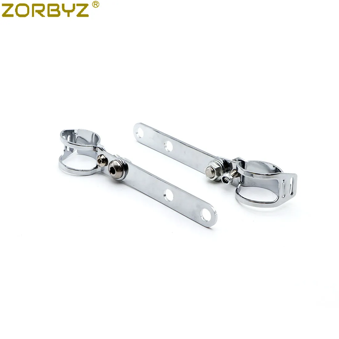ZORBYZ Motorcycle 28-41mm Chrome Adjustable Headlight Indicator Mounting Fork Bracket For Honda Cafe Racer Chopper Custom