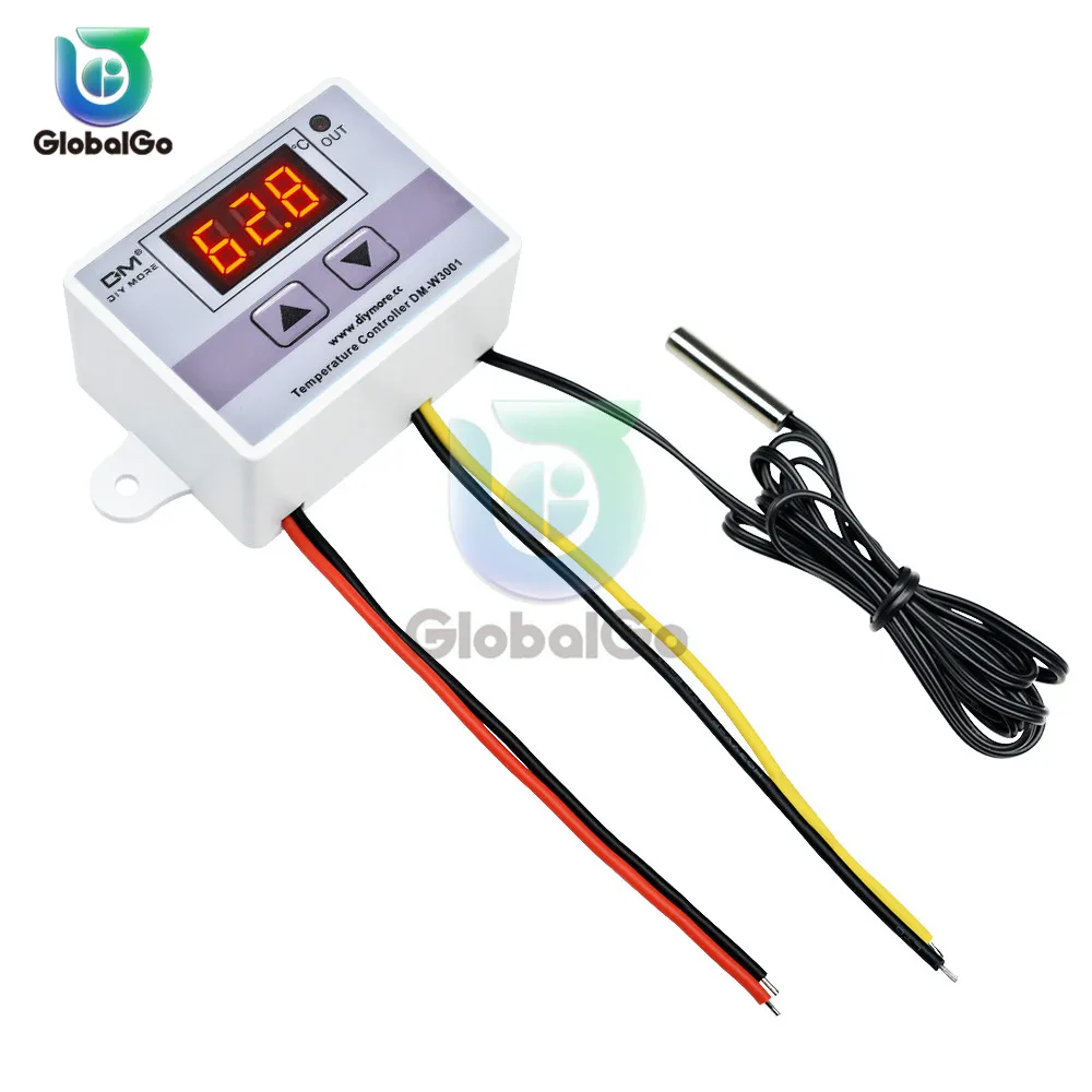 

XH W3001 W3002 W3230 Temperature Controller 12V 24V 220V Digital LED Thermometer Thermo Controller Switch Probe Max 10A NTC10K