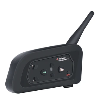 

VNETPHONE V4 Intercom ONLY! No Accessories! Bluetooth Wireless Helmet Motorcycle Headset 850mAh Waterproof FM Radio