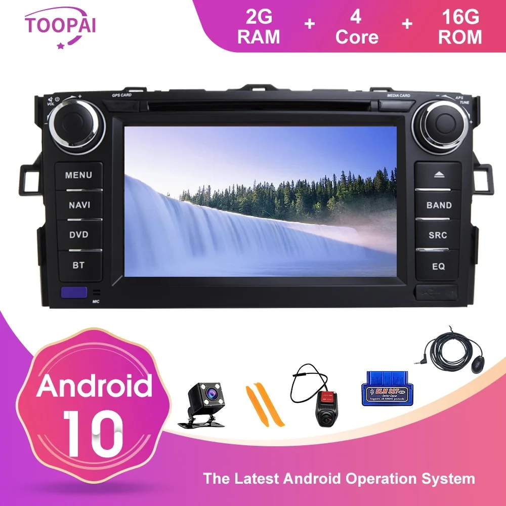 Автомобильный мультимедийный плеер TOOPAI на Android 10 с GPS для Toyota Corolla AURIS Altis 2012 2013 |