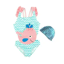 Купальник для девочки шапочки для купания цельный цветочный принт девушка купальная одежда Пляжная Купальники для купания купальники для малышей badmode meisjes